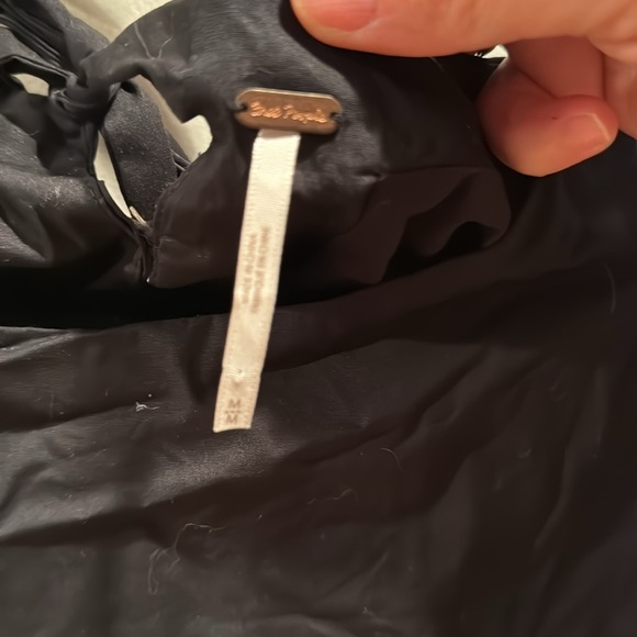 free People So Obviously Yours Tie Bell Sleeves Black Medium - Picture 4 of 6